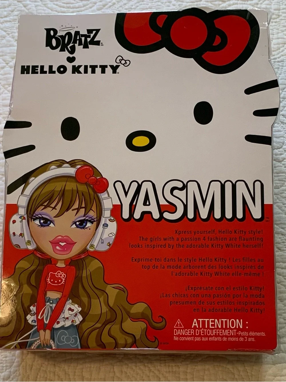 Bratz X Hello Kitty Yasmin Sanrio Fashion Doll in Red Collector Box